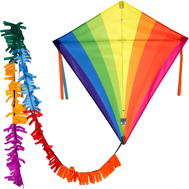 drachen Eddy Rainbow junior 75 cm polyester 3-teilig