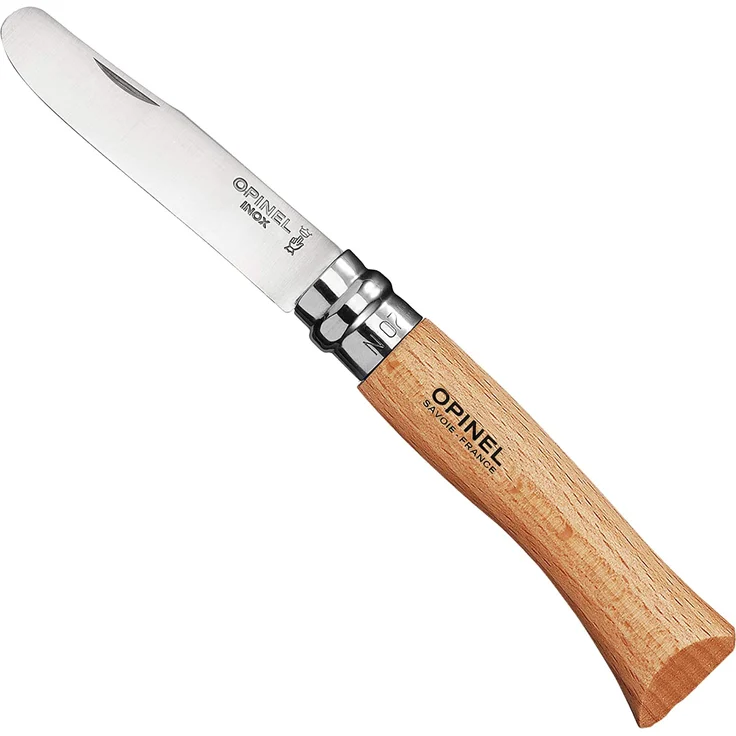 Opinel No 07, Kindermesser, rostfrei, Buchenholz, natur – Bild 1