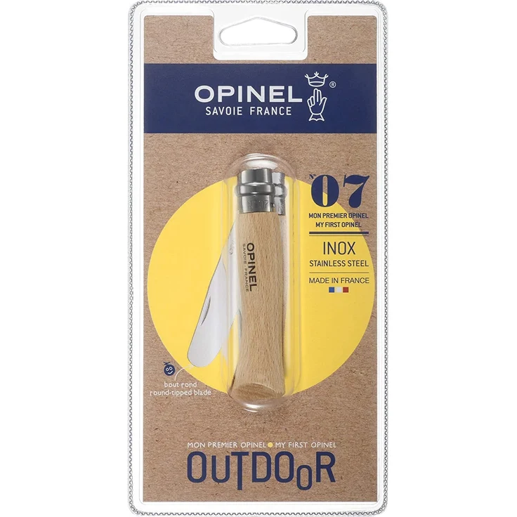 Opinel No 07, Kindermesser, rostfrei, Buchenholz, natur – Bild 3