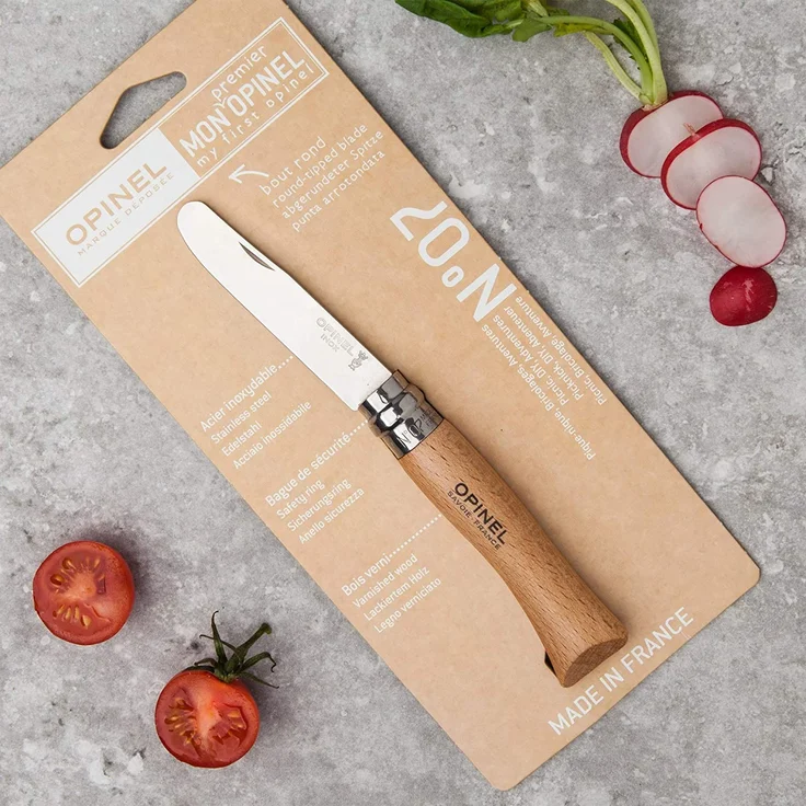 Opinel No 07, Kindermesser, rostfrei, Buchenholz, natur – Bild 5