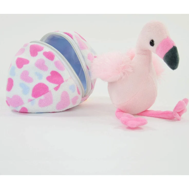 Kögler 75764 - Felicitas, Mini Flamingo aus Plüsch im Ei, ca. 13 cm groß, kleines Plüschtier zum Kuscheln und Liebhaben, als kleines Geschenk für Kinder, Jungen und Mädchen – Bild 2