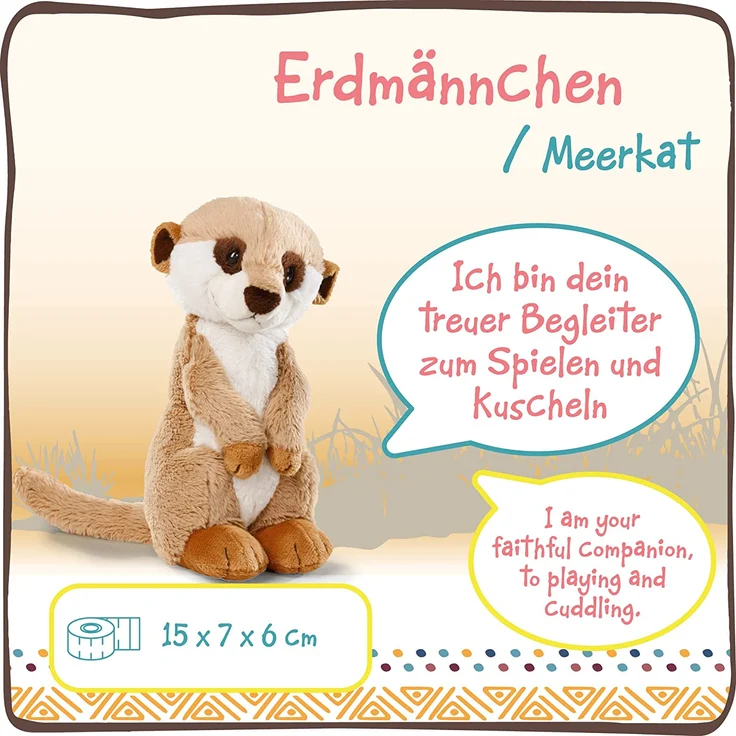 NICI Kuscheltier Erdmännchen 15 cm – Erdmännchen Plüschtier für Mädchen, Jungen & Babys – Flauschiges Stofftier Erdmännchen zum Kuscheln, Spielen und Schlafen – Gemütliches Schmusetier – 46343 - Preisvergleich – Bild 3