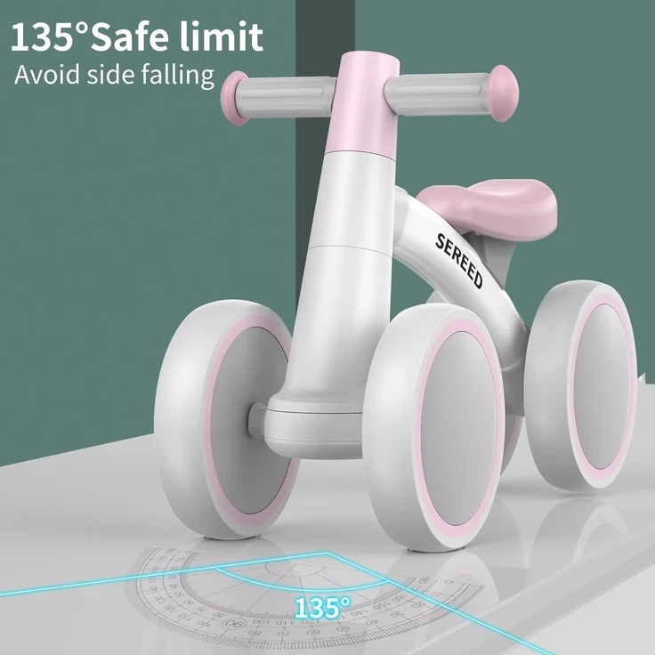 SEREED Kinder Laufrad ab 1 Jahr, Lauflernrad Spielzeug für 12-24 Monate Baby, Erstes Fahrrad ohne Pedal mit 4 Rädern für Jungen und Mädchen, Kleinkinder Erste Geburtstag Geschenk - Preisvergleich – Bild 6