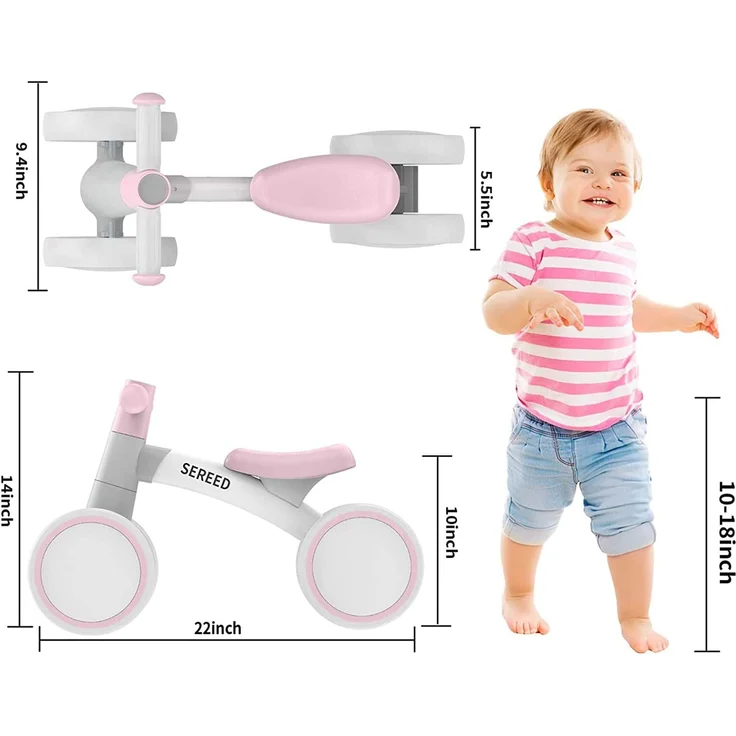 SEREED Kinder Laufrad ab 1 Jahr, Lauflernrad Spielzeug für 12-24 Monate Baby, Erstes Fahrrad ohne Pedal mit 4 Rädern für Jungen und Mädchen, Kleinkinder Erste Geburtstag Geschenk - Preisvergleich – Bild 2
