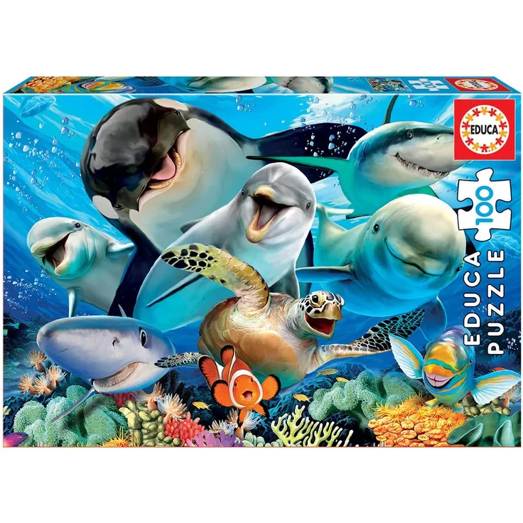 Educa Borras - 100 Unterwasser-Selfie Puzzle (18062)