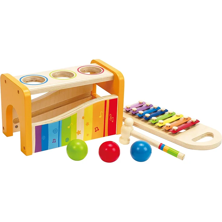 Hape E0305 - Xylophon und Hammerspiel, Klopfbank, aus Holz, ab 12 Monate – Bild 2