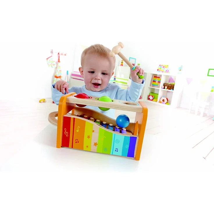 Hape E0305 - Xylophon und Hammerspiel, Klopfbank, aus Holz, ab 12 Monate – Bild 5