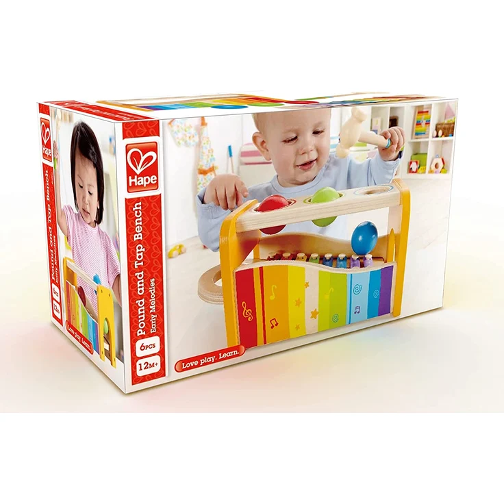 Hape E0305 - Xylophon und Hammerspiel, Klopfbank, aus Holz, ab 12 Monate – Bild 6