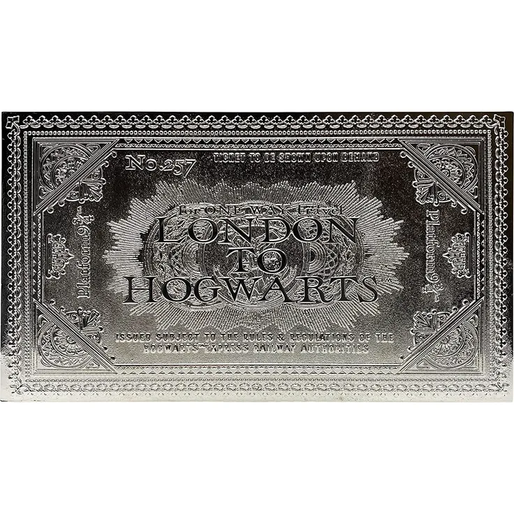 Harry Potter Replik Hogwarts Train Ticket Limited Edition (versilbert)