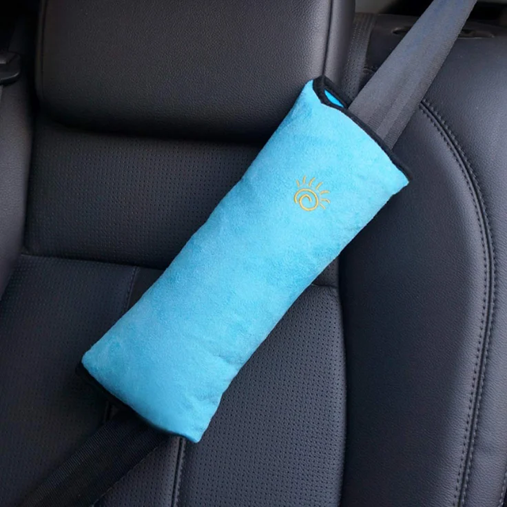 MHwan Gurtpolster Kinder, 2 Stück A-Qualität PP-Baumwoll-Gurtschoner Auto Erwachsene, herausnehmbares und waschbares Gurtpolster Auto, weiches Kissen für Kopf- und Schulterschutz (Blau & Grau) - Preisvergleich – Bild 2