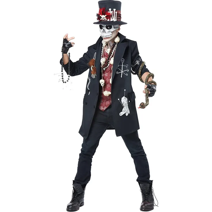 California Costumes Voodoo Priester Halloweenkostüm Zaubererschwarz-Burgund XL