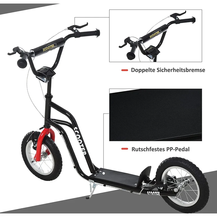 Kinderroller mit höhenverstellbaren Lenker (Farbe: schwarz) – Bild 5