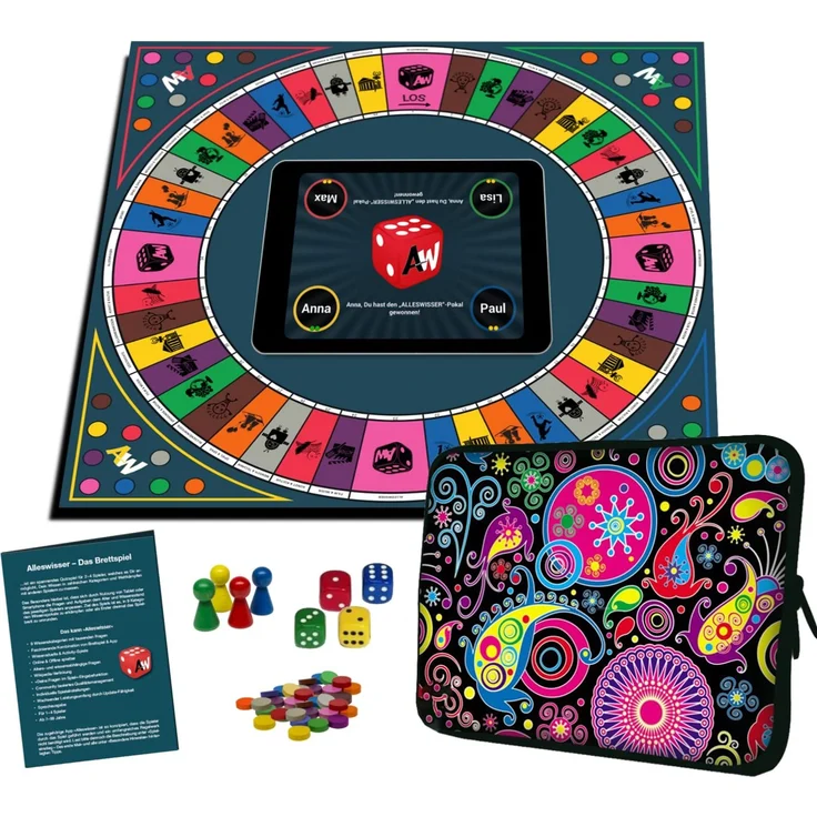 Alleswisser - Das Brettspiel, interaktives Quiz-, Wissens- und Familienspiel mit App für iOS und Android mit Tasche im Kunst & Kultur-Layout – Bild 2