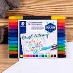 STAEDTLER 3004 TB12 Doppelfasermaler Handlettering (feine Spitze und Pinselspitze) Klarfaltetui mit 12 leuchtenden Farben - Preisvergleich