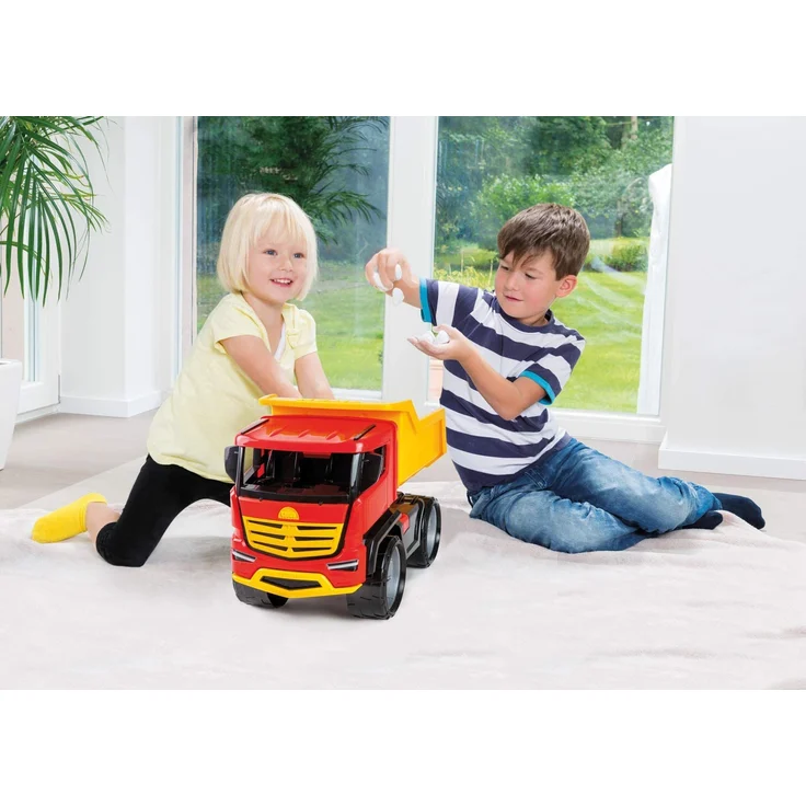 Lena 02143 - Starke Riesen GIGA Truck Muldenkipper Titan, Kipplaster ca. 51 cm, großes Baustellen Spielfahrzeug für Kinder ab 3 Jahre, Stabiler Kipper LKW, markant und modern, mit Mulde zum Kippen – Bild 4