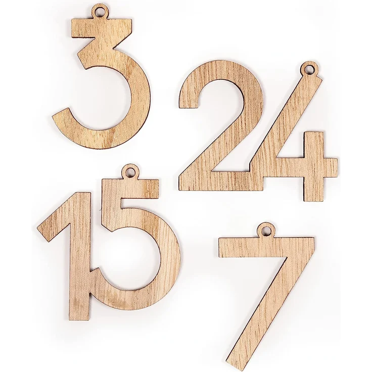 Holzzahlen Adventskalender 24 Stück – Bild 6