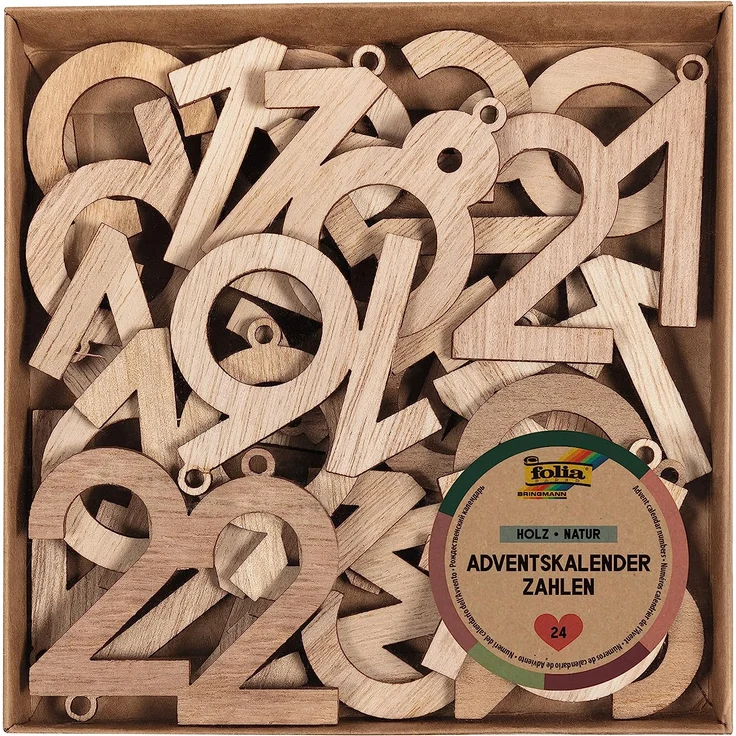 Holzzahlen Adventskalender 24 Stück – Bild 2