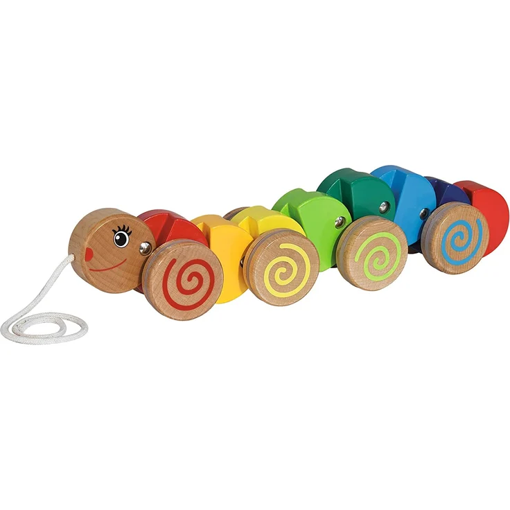 Eichhorn 100003447 - Nachziehtier Raupe mit Bewegung, 32 cm lang, Buchenholz – Bild 5
