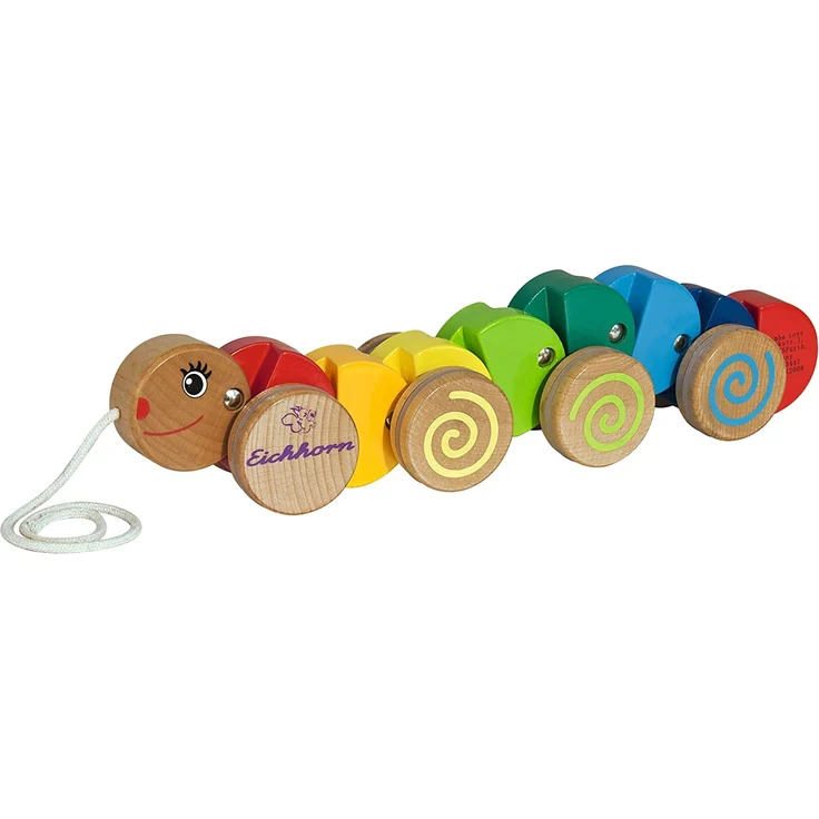 Eichhorn 100003447 - Nachziehtier Raupe mit Bewegung, 32 cm lang, Buchenholz – Bild 6