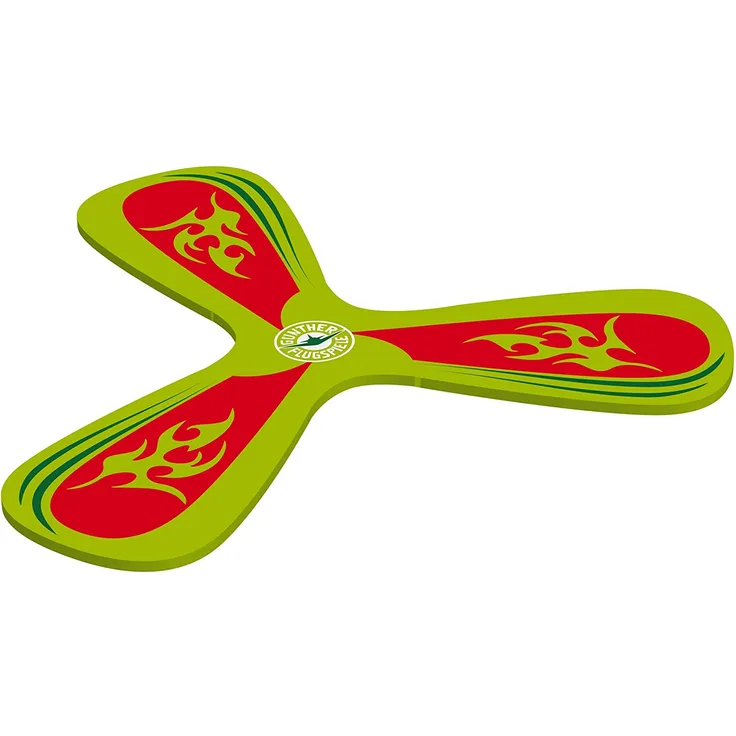 Paul Günther 1543 - Mc Squeezy Boomerang, aus weichem EVA-Material, ideal für drinnen, fliegt 1 - 3 m weit, idealer Spielspaß für Kinder und Erwachsene