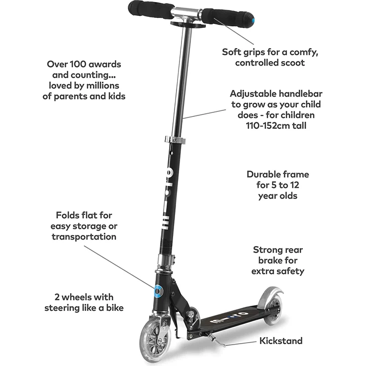 Micro Kinderroller Sprite Scooter Black – Bild 2