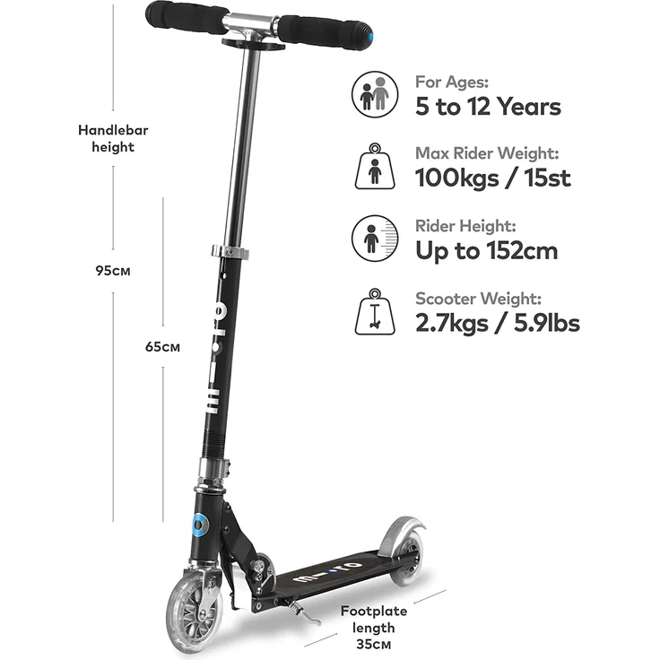 Micro Kinderroller Sprite Scooter Black – Bild 3