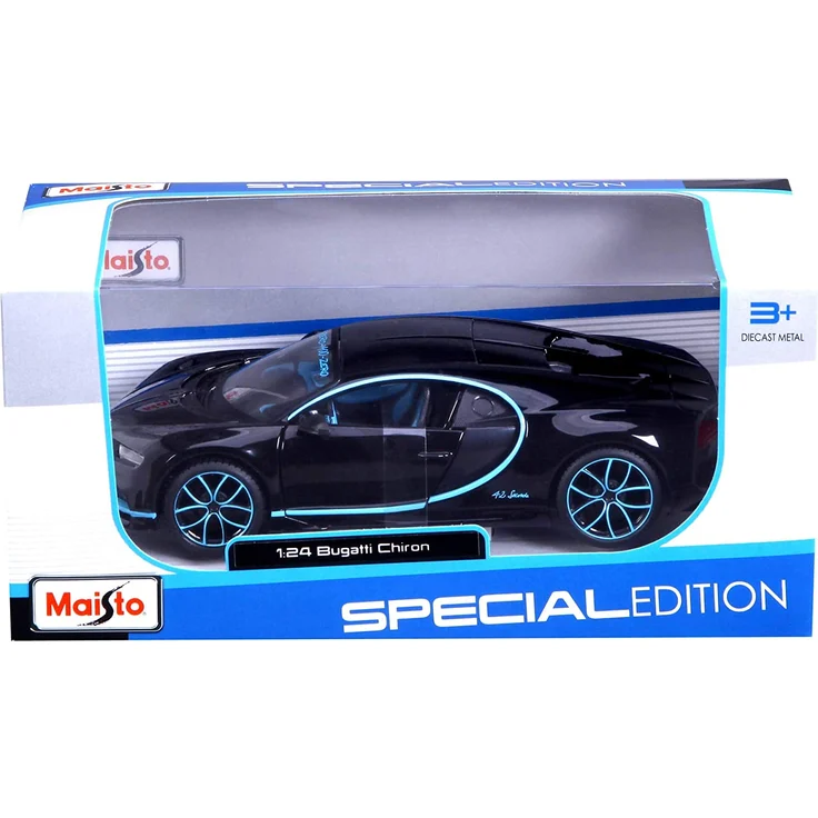 Maisto Bugatti Chiron: Originalgetreues Modellauto im Maßstab 1:24, bewegliche Türen, 19 cm, grau (531514BK) – Bild 4