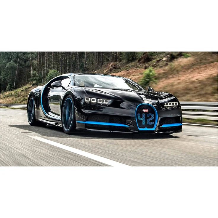 Maisto Bugatti Chiron: Originalgetreues Modellauto im Maßstab 1:24, bewegliche Türen, 19 cm, grau (531514BK) – Bild 5