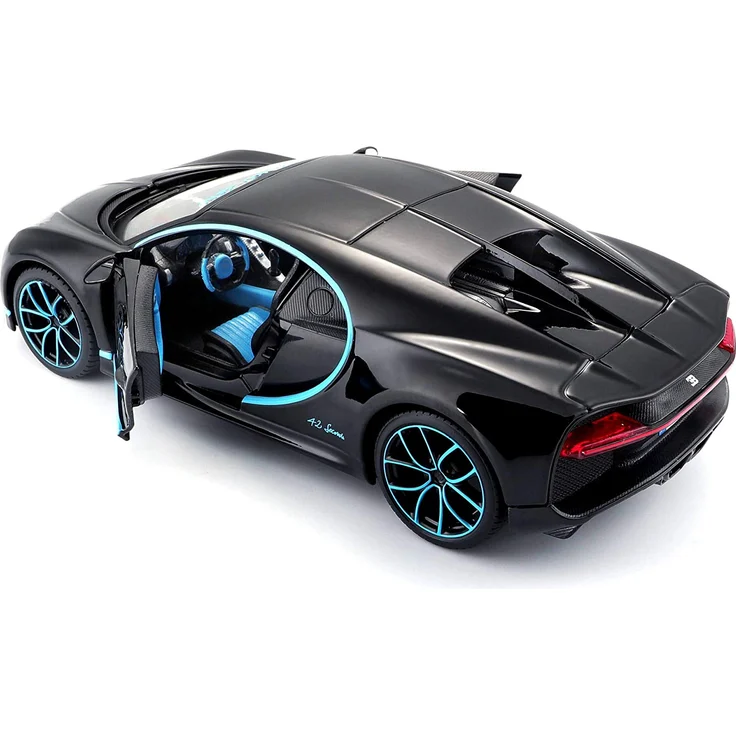 Maisto Bugatti Chiron: Originalgetreues Modellauto im Maßstab 1:24, bewegliche Türen, 19 cm, grau (531514BK) – Bild 3