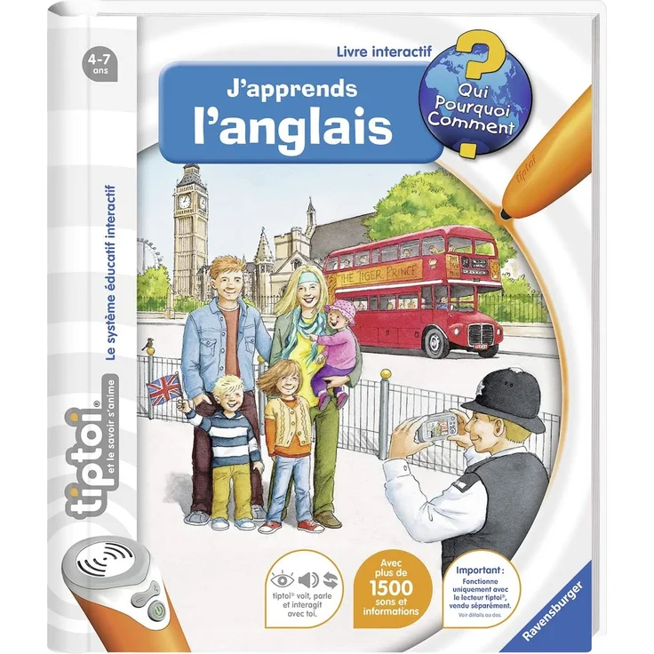RAVENSBURGER - tiptoi - Komplettset interaktiver Leser + Buch Ich lerne Englisch, französische Version – Bild 4