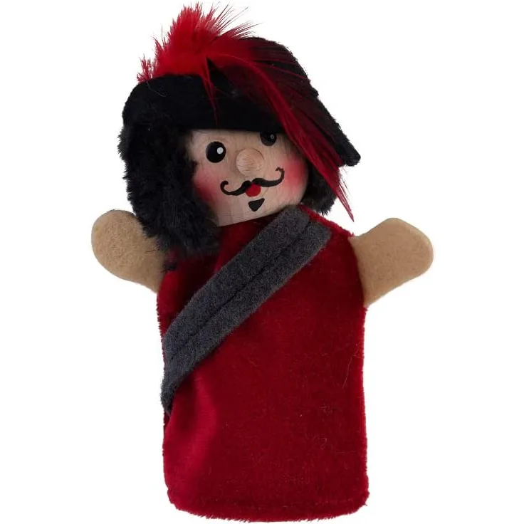 Kersa 40651 Fingerpuppe Musketier rot für Puppentheater Holzkopf