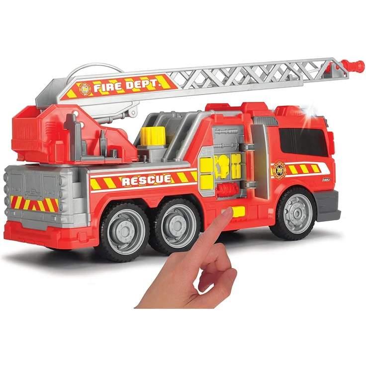 Dickie Toys Fire Fighter, Feuerwehrauto, Spielzeugauto, Feuerwehr, mit Wasserspritzfunktion, Leiter, Seitenpanel zum Öffnen, Licht & Sound, inkl. Batterien, 36 cm groß, ab 3 Jahren - Preisvergleich – Bild 3