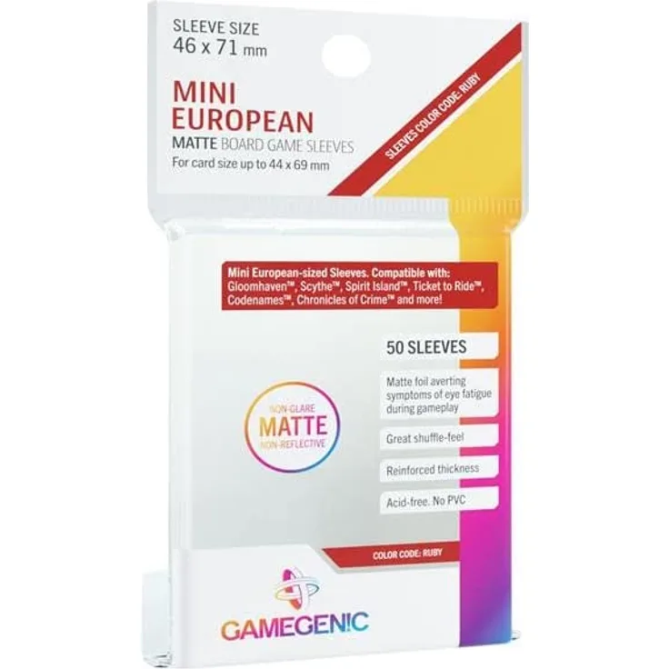 Mini European-Sized: Matte – Ruby (46 x 71 mm, 50 Stk. )