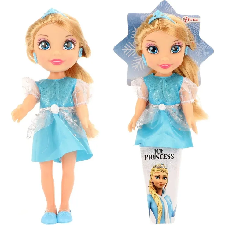 Toi-Toys Puppe Eisprinzessin 28 cm blau