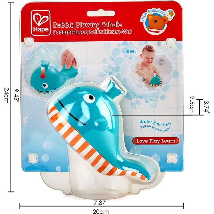 Hape E0216 Badespielzeug Seifenblasen-Wal, Badewannenspielzeug, Mehrfarbig – Bild 4