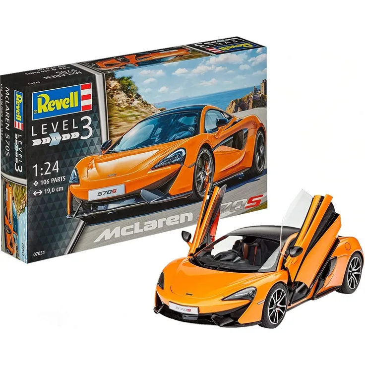 Revell Modellbausatz Auto 1:24 - McLaren 570S im Maßstab 1:24, Level 3, originalgetreue Nachbildung mit vielen Details, 07051