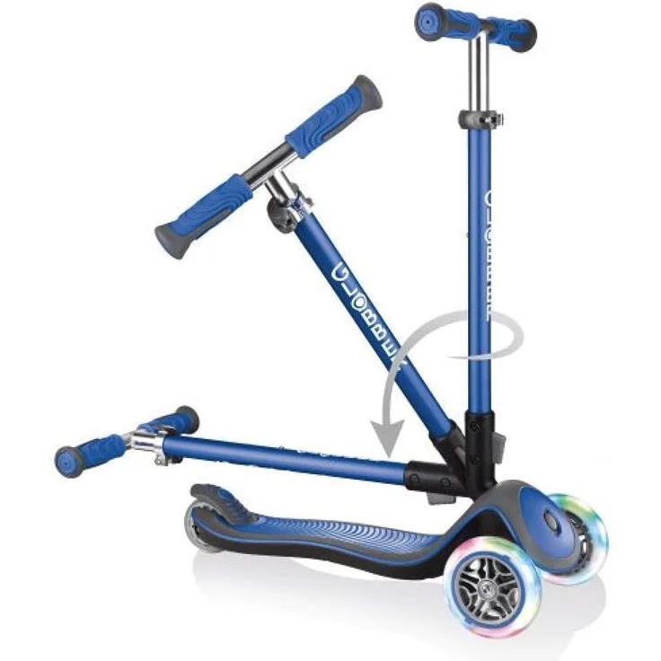 Scooter Globber Elite Lights Deluxe navy-blau mit Leuchtrollen – Bild 4