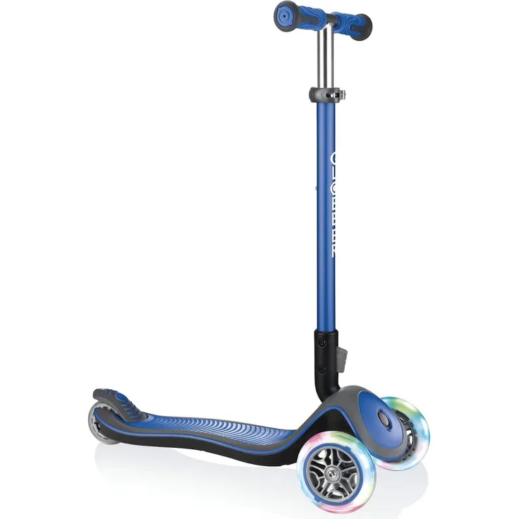 Scooter Globber Elite Lights Deluxe navy-blau mit Leuchtrollen