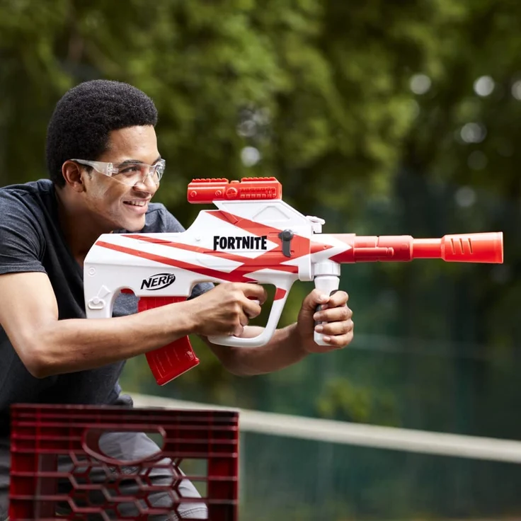 Nerf 'Fortnite B-AR' Blaster, ab 8 Jahren, motorisiert, mit Fernrohr, weiß/rot – Bild 4