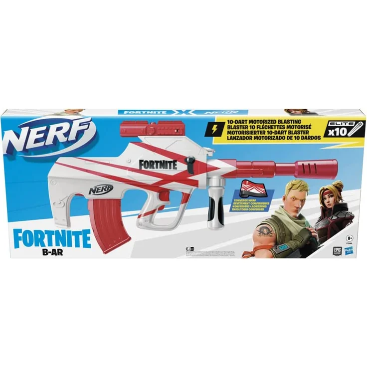 Nerf 'Fortnite B-AR' Blaster, ab 8 Jahren, motorisiert, mit Fernrohr, weiß/rot – Bild 3