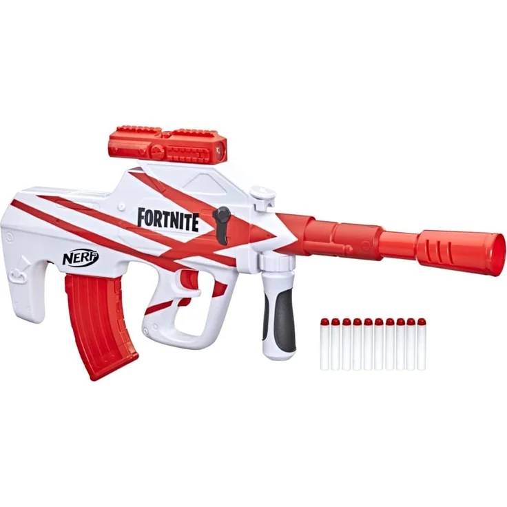Nerf 'Fortnite B-AR' Blaster, ab 8 Jahren, motorisiert, mit Fernrohr, weiß/rot – Bild 1