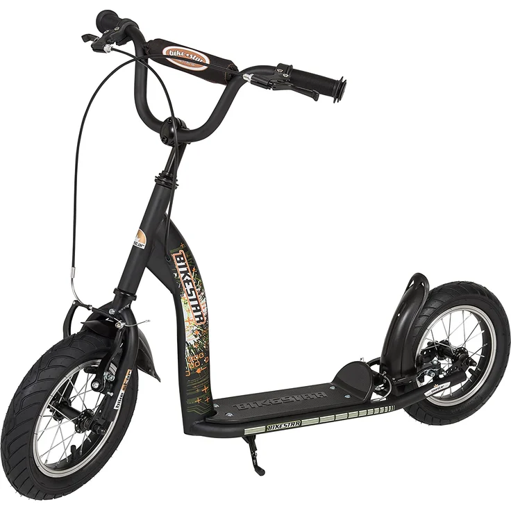 BIKESTAR 'Kinderroller 12 Zoll Sport Edition', ab 6 Jahren, 120 cm Körpergröße, höhenverstellbar bis 90 cm, schwarz (matt) – Bild 4