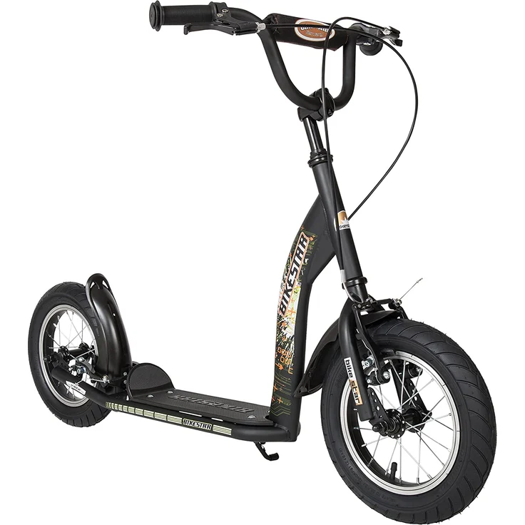 BIKESTAR 'Kinderroller 12 Zoll Sport Edition', ab 6 Jahren, 120 cm Körpergröße, höhenverstellbar bis 90 cm, schwarz (matt) – Bild 1