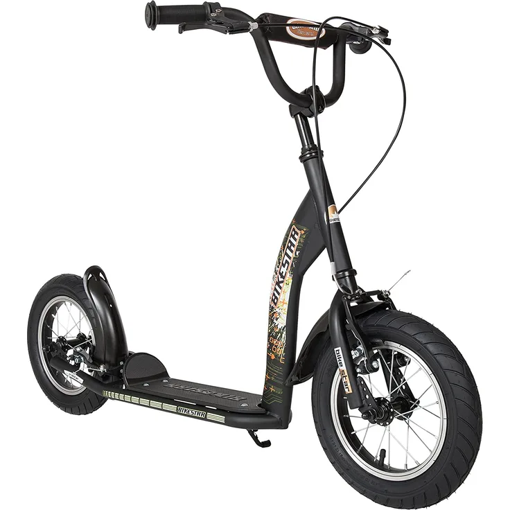 BIKESTAR 'Kinderroller 12 Zoll Sport Edition', ab 6 Jahren, 120 cm Körpergröße, höhenverstellbar bis 90 cm, schwarz (matt)