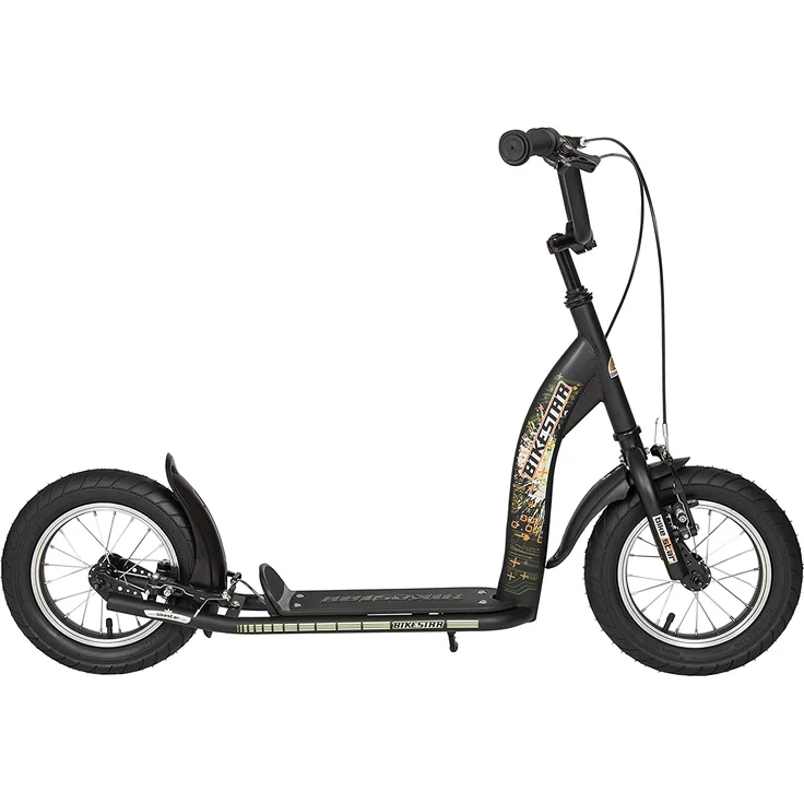 BIKESTAR 'Kinderroller 12 Zoll Sport Edition', ab 6 Jahren, 120 cm Körpergröße, höhenverstellbar bis 90 cm, schwarz (matt) – Bild 3
