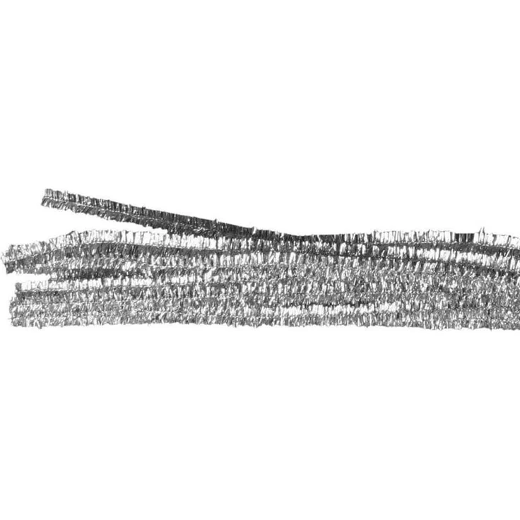 folia 77860 - Chenilledraht, Pfeifenputzer, 10 Stück in silber, Durchmesser 8 mm und 50 cm lang, ideal für Kinder zum Basteln und Gestalten von Tieren, Figuren und anderen Formen – Bild 3