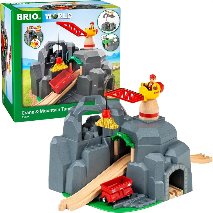 BRIO Eisenbahn Smart Tech Sound Große Goldmine, Brio World Eisenbahn Zubehör, Holzeisenbahn