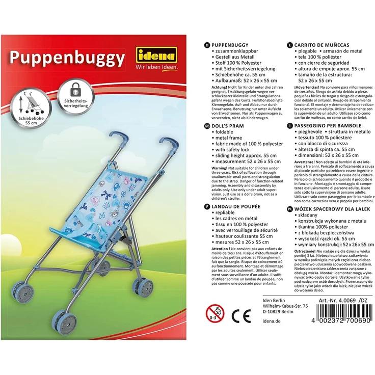 Idena Puppenbuggy, blau – Bild 7
