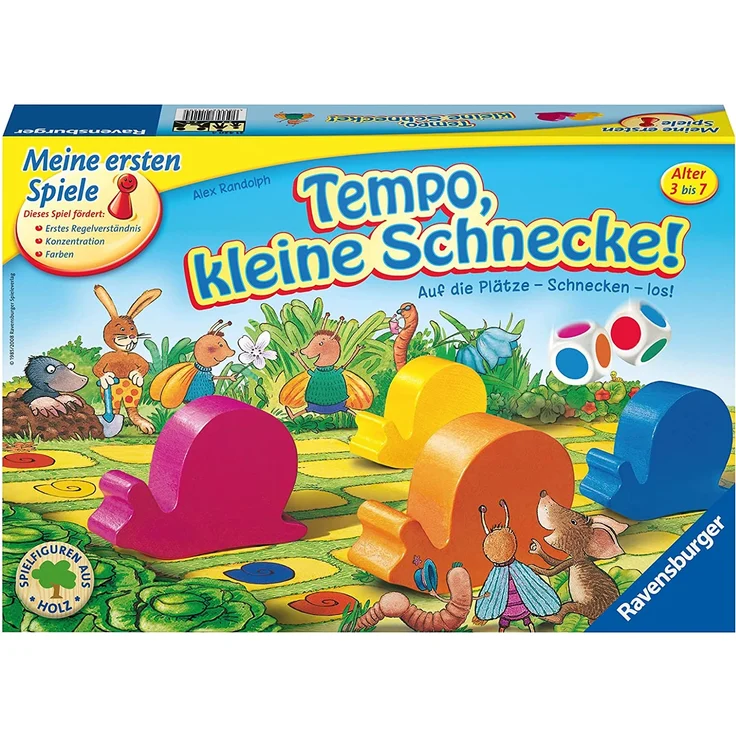 Ravensburger Kinderspiel 21420 - Tempo kleine Schnecke - Das spannende Schneckenrennen, Brettspiel und Gesellschaftsspiel für Mädchen und Jungen , 2-6 Spieler, ab 3 Jahren – Bild 2