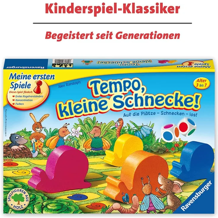 Ravensburger Kinderspiel 21420 - Tempo kleine Schnecke - Das spannende Schneckenrennen, Brettspiel und Gesellschaftsspiel für Mädchen und Jungen , 2-6 Spieler, ab 3 Jahren – Bild 4